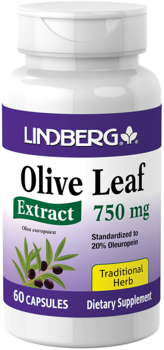 Olive Leaf Standardized Extract, 750 mg, 60 Capsules