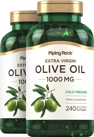 Aceite de oliva, 1000 mg, 240 Cápsulas blandas de liberación rápida, 2  Botellas/Frascos