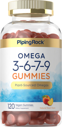 Omega -3-6-7-9 (natuurlijke perzik), 120 Veganistische snoepjes