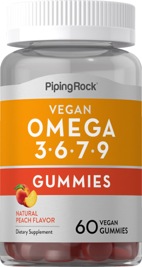 Omega 3-6-7-9 (természetes barack), 60 Vegán gumibogyó