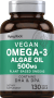 Omega - 3 Algenöl, 500 mg, 130 Veggie Gele