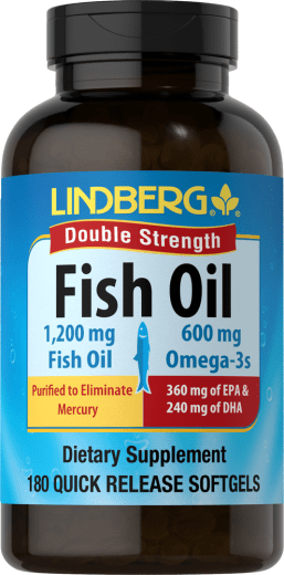 Omega-3-fiskeolie (dobbeltstyrke), 1200 mg, 180 Soft-gels