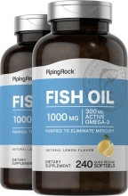 Omega-3 Fish Oil Lemon Flavor, 1000 mg, 240 Quick Release Softgels, 2  Bottles