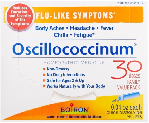 Oscillococcinum homeopatikum, bolesť tela, zimnica, únava, 30 Počet