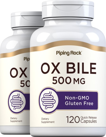 Bile di bue , 1000 mg (per dose), 120 Capsule a rilascio rapido, 2  Bottiglie