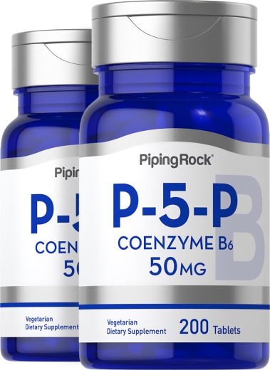 P-5-P (Pyridoxal-5-Phosphat) koenzymiertes Vitamin B-6, 50 mg, 200 Tabletten, 2  Flaschen