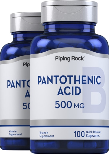 Acido pantotenico , 500 mg, 100 Capsule a rilascio rapido, 2  Bottiglie