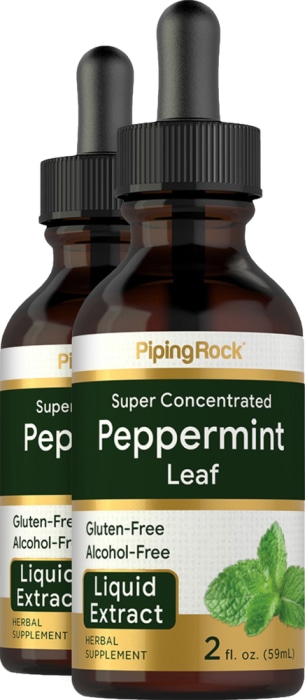 Peppermint Leaf Liquid Extract Alcohol Free, 2 fl oz (59 mL) Dropper Bottle, 2  Dropper Bottles