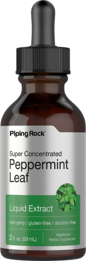 Flytende ekstrakt av peppermynteblader - alkoholfri, 2 fl oz (59 mL) Pipetteflaske