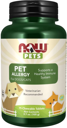 Pet Allergy Chewables for Dogs & Cats, 75 Chewable Tablets