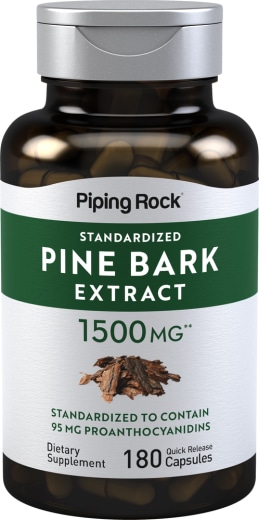 Extracto de corteza de pino , 1500 mg, 180 Cápsulas de liberación rápida