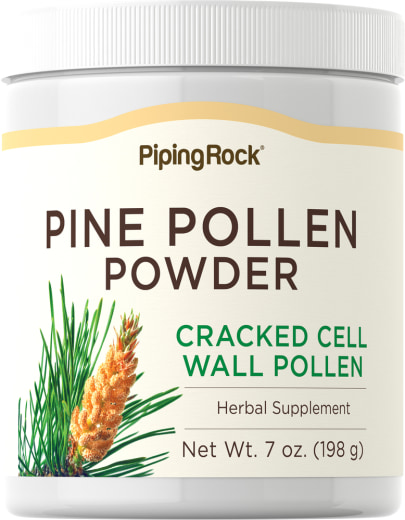 Pared celular en polvo recolectada de polen de pino silvestre, 7 oz (198 g) Botella/Frasco