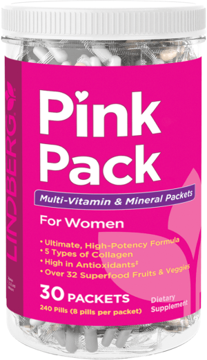 Pacote rosa para mulheres (multivitamina e minerais), 30 Embalagens