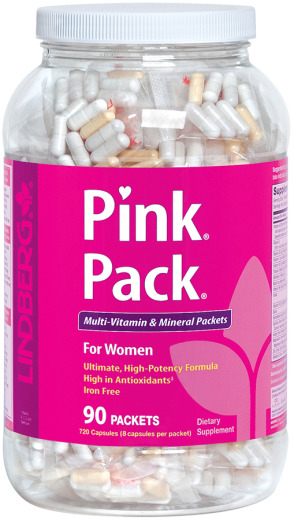 Pink Pack för kvinnor (multivitamin & mineral), 90 Paket