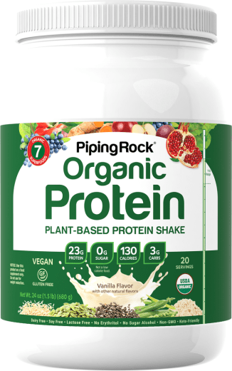 Plant Based Protein (Creamy Vanilla Bean) (Organic), 24 oz (680 g) Bottle