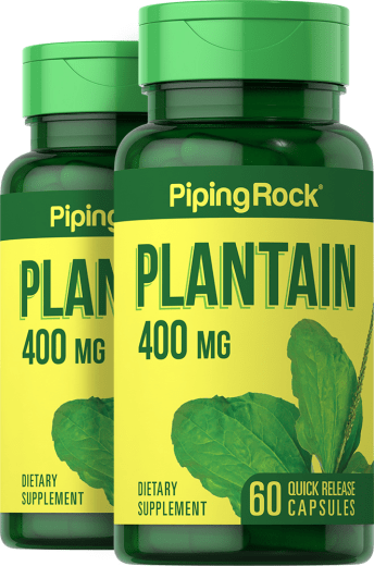 Weegbreeblad (plantago major) 400 mg, 60 Snel afgevende capsules, 2  Flessen