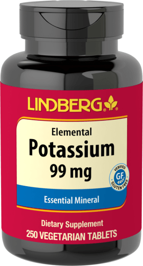 Gluconato de potássio, 99 mg, 250 Comprimidos vegetarianos