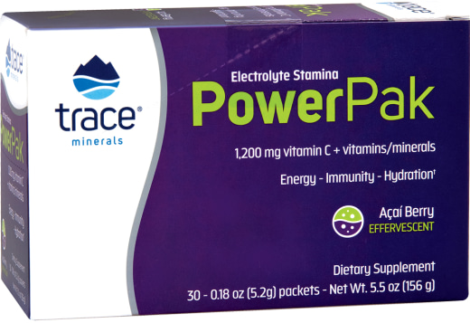 Power Pak Vitamine C En poudre (arôme baie d'açaï), 1200 mg, 30 Paquets