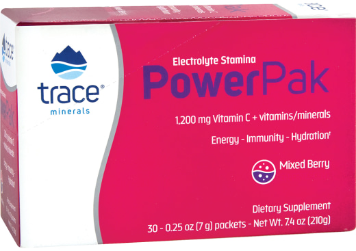 Power Pak Vitamine C En poudre (arôme mélange de baies), 1200 mg, 30 Paquets
