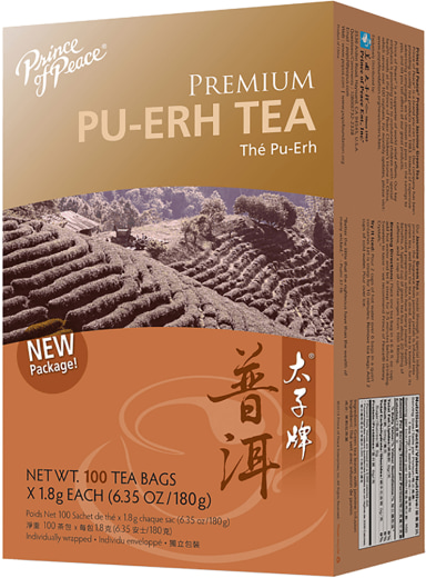Thé noir PU-ERH Premium, 100 Sachets de thé