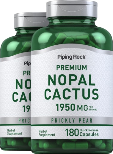 Prickly Pear Nopal Cactus (Opuntia ficus-indica), 1300 mg, 180 Quick Release Capsules, 2  Bottles