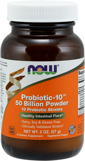 Polvo probiótico-10, 50 000 millones, 50 Mil millones, 2 oz Botella/Frasco
