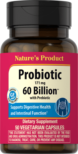 Probiotic 60 Billion with Prebiotic, 171 mg, 50 Vegetariánske kapsuly