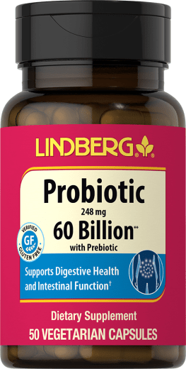 Probiotiques 60 milliards avec FOS, 50 Gélules végétales