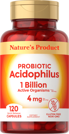 Probiotic Acidophilus 1 Billion Organisms, 4 mg (par portion), 120 Gélules à libération rapide