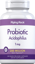Probiotique acidophilus 250 millions d'organismes, 240 Gélules à libération rapide