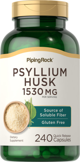 Cosses de psyllium, 1530 mg (par portion), 240 Gélules à libération rapide