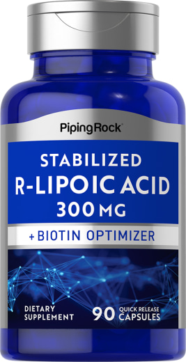 Asid Lipoik Alfa Pecahan R (Distabilkan) berserta Pengoptimum Biotin, 300 mg, 90 Kapsul Lepas Cepat