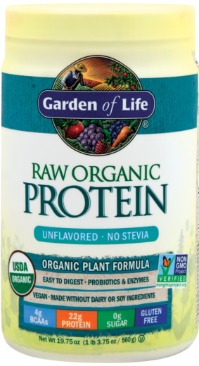 Proteína vegetal Raw Organic (sin sabor), 19.75 oz (560 g) Botella/Frasco