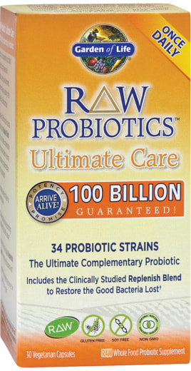 Raw Probiotics Ultimate Care, 100 Billion, 30 Vegetarian Capsules