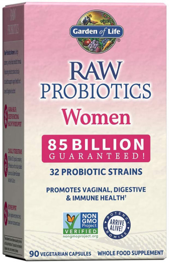 Raw Probiotics pour femmes, 85 Milliard(s) de CFU, 90 Gélules végétales