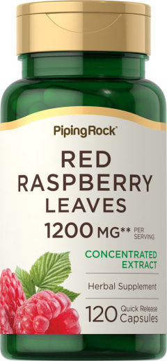 Rote Himbeerblätter , 1200 mg (pro Portion), 120 Kapseln mit schneller Freisetzung