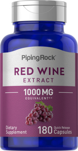 Extrato de Vinho Tinto , 1000 mg, 180 Cápsulas de Rápida Absorção