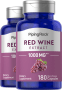 Extracto de vino tinto , 1000 mg, 180 Cápsulas de liberación rápida, 2  Botellas/Frascos