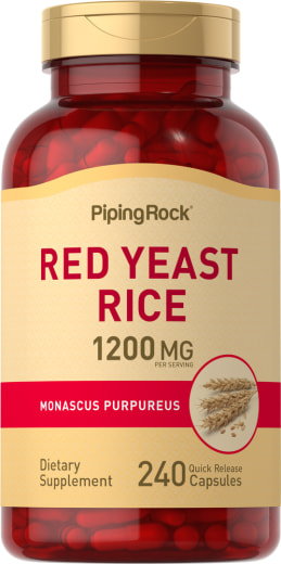 Levure de Riz Rouge, 1200 mg (par portion), 240 Gélules à libération rapide