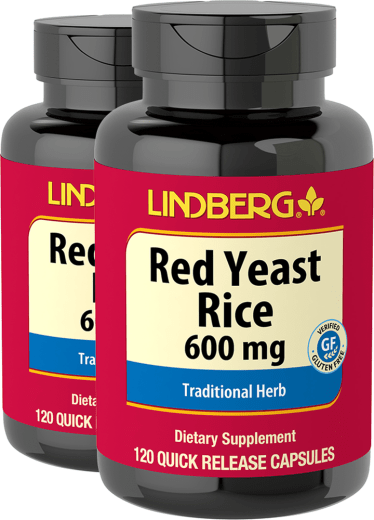 Rode gistrijs , 600 mg, 120 Snel afgevende capsules, 2  Flessen