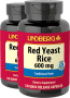 Rotreis-Hefe , 600 mg, 120 Kapseln mit schneller Freisetzung, 2  Flaschen