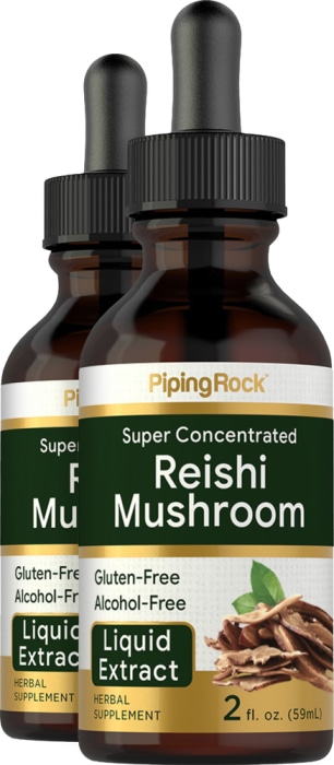 Reishi Mushroom Liquid Extract, 2 fl oz (59 mL) Dropper Bottle, 2  Dropper Bottles