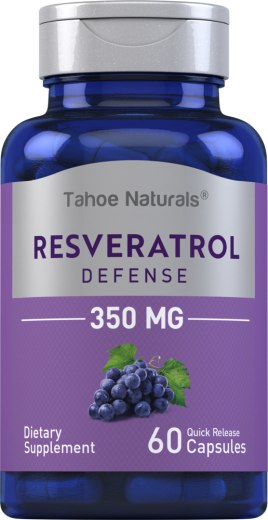 Resveratrol , 350 mg, 60 Cápsulas de Rápida Absorção