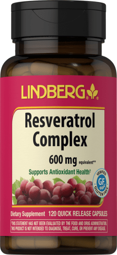 Resveratrolkompleks , 600 mg, 120 Hurtigvirkende kapsler