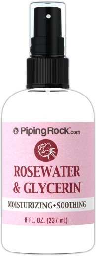 Água de rosas e glicerina, 8 fl oz (237 mL) Frasco pulverizador