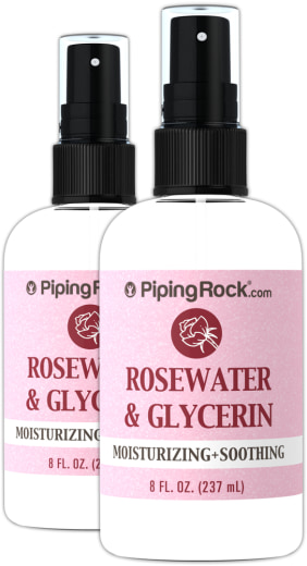 Rožna voda in glicerin, 8 fl oz (237 mL) Embalaža z razpršilom, 2  Steklenice z razpršilom