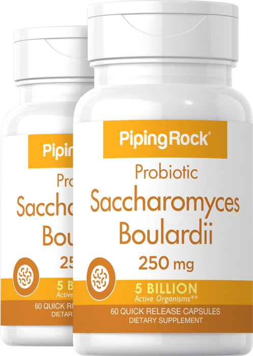 Saccharomyces Boulardii, 5 Billion CFU, 60 Quick Release Capsules, 2  Bottles