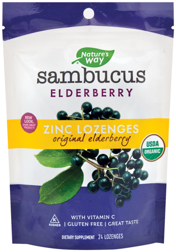 Balas de Zinco e Sambucus sabor Frutas Vermelhas (orgânico), 24 Pastilhas
