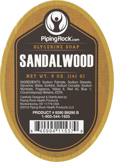 Sandelhout glycerinezeep, 5 oz (141 g) Reep