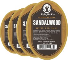 Sandalwood Savon à la glycérine (bois de santal), 5 oz (141 g) Barre, 4  Barres